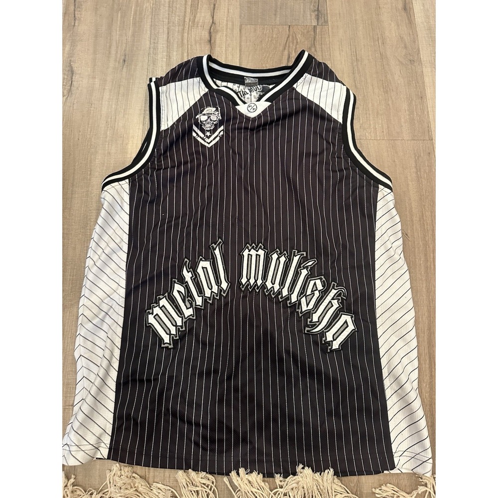 Metal Mulisha Muscle Tank Top Size Large Y2K Vintage Black & White